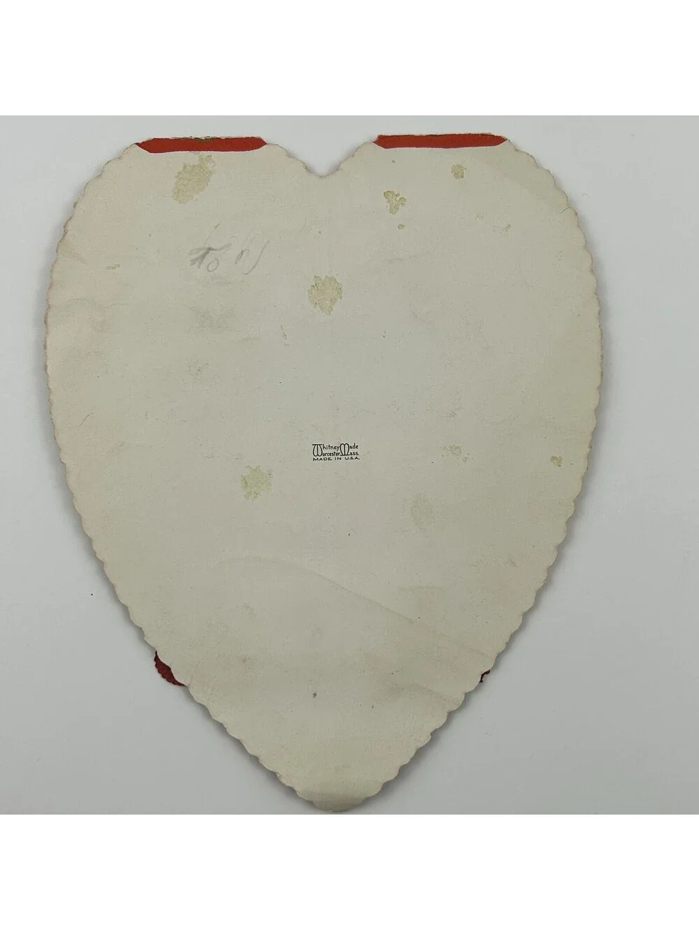 Antique Whitney Made Worcester Mass Mechanical Valentine Card Die Cut 1920s  N-2